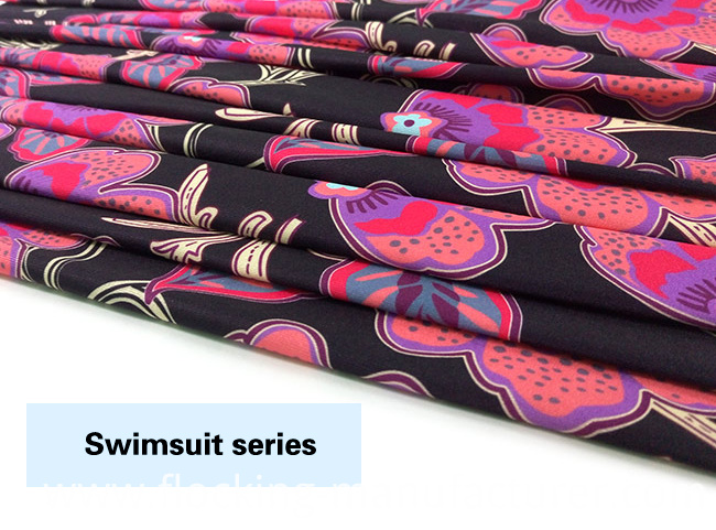 Polyester Spandex Flower Printed Knit Fabric for Swimwear and Dress